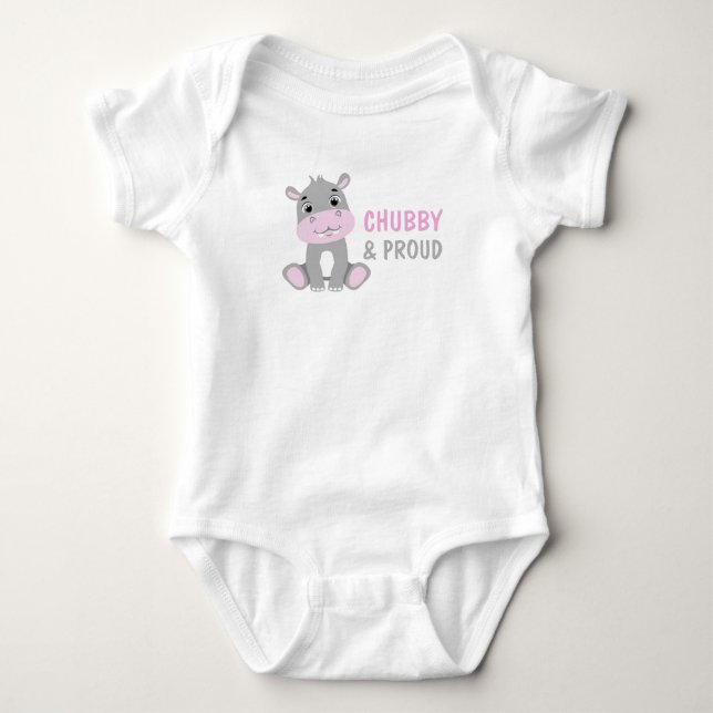 Chubby Hippo Funny Baby Romper (Front)