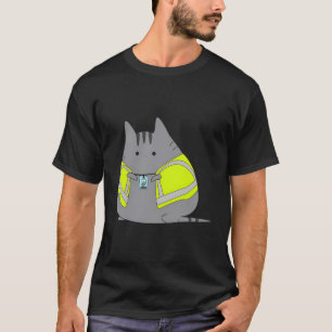 Chubby Kitten Wearing Safety Vest Funny Aa Associa T-Shirt