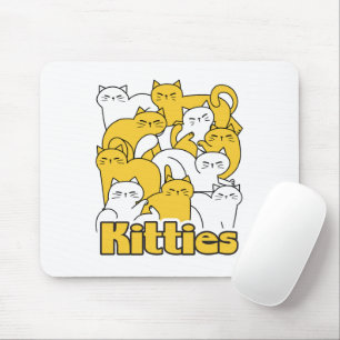Chubby Kitties Design - Adorable Cat Art Mouse Pad