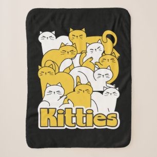 Chubby Kitties Design - Adorable Cat Art Sherpa Blanket