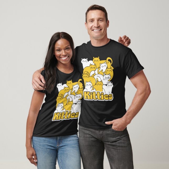 Chubby Kitties Design - Adorable Cat Art T-Shirt (Unisex)