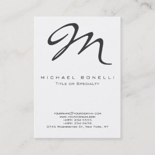Chubby Large Monogram Calligraphy Business Card