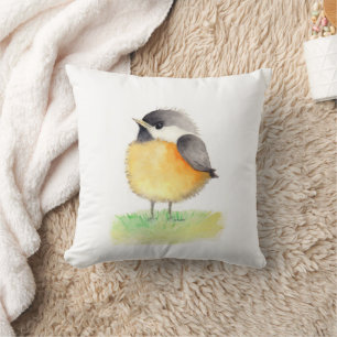 Chubby Little Chickadee Bird Pillow