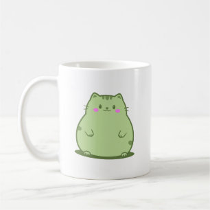 Chubby Matcha Green Kitty Coffee Mug