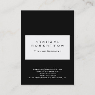 Chubby Modern Black White Clean Business Card