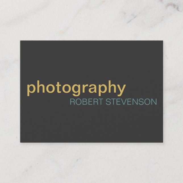 Chubby Modern Photography Grey Business Card (Front)