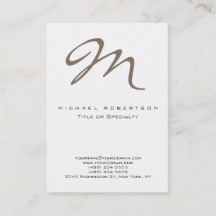 Chubby Modern Trendy Monogram Business Card