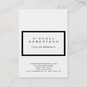 Chubby Modern White Clean Business Card
