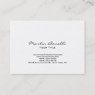 Chubby moderne blanc Carte de visite moderne tenda