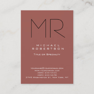 Chubby Moderne Monogram Redwood Carte de visite pr