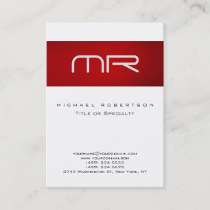Chubby Moderne Monogramme Blanc Carte de visite ro
