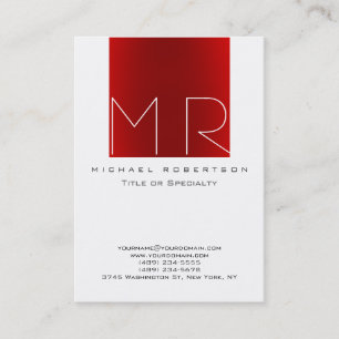 Chubby Monogram Carte de visite rouge blanc
