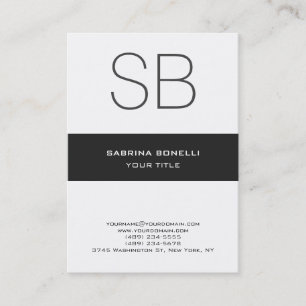 Chubby Monogram White Cute Carte de visite