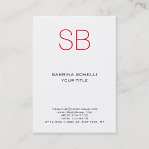 Chubby Monogramme Blanc Rouge Mocte Carte de visit