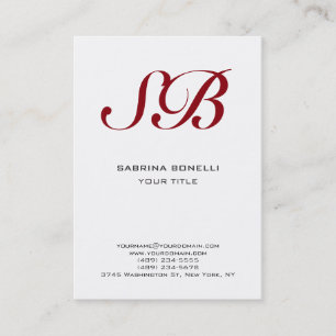 Chubby Monogramme Blanc Rouge Mocte Carte de visit