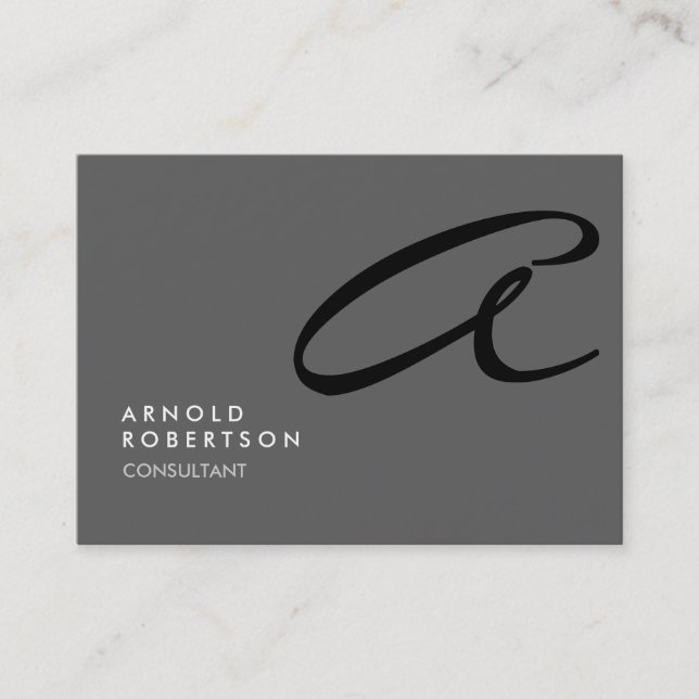 Chubby Monogramme Carte de visite tendance gris cl (Devant)