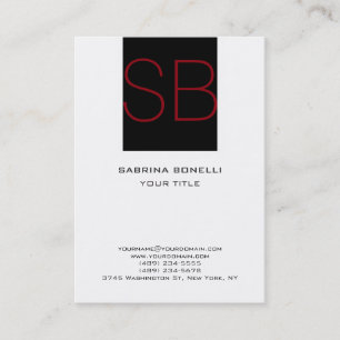 Chubby Monogramme noir blanc rouge mignonne Carte 