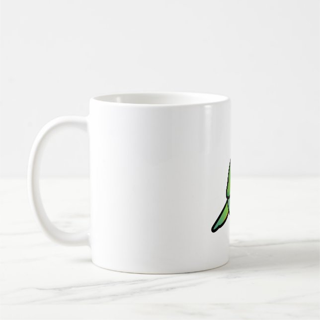 Chubby Moustached Parakeet - Female Coffee Mug (Left)