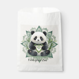 Chubby panda sitting in a lotus pose Zen Favour Bag