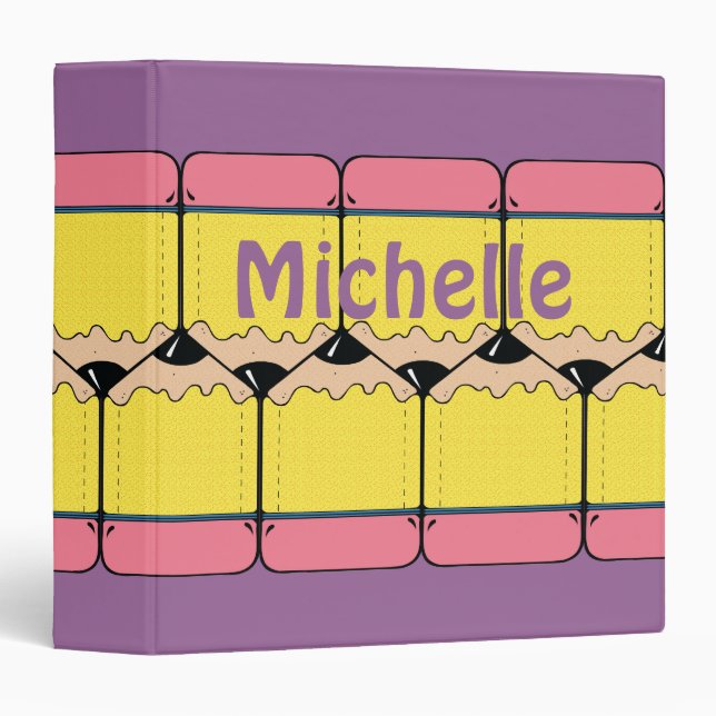 chubby pencils back to school personalize binder (Front/Spine)