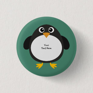 Chubby Penguin (customizable) 1 Inch Round Button