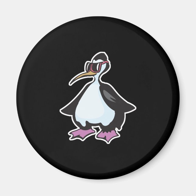 chubby penguin wearing sunglasses magnet (Front)
