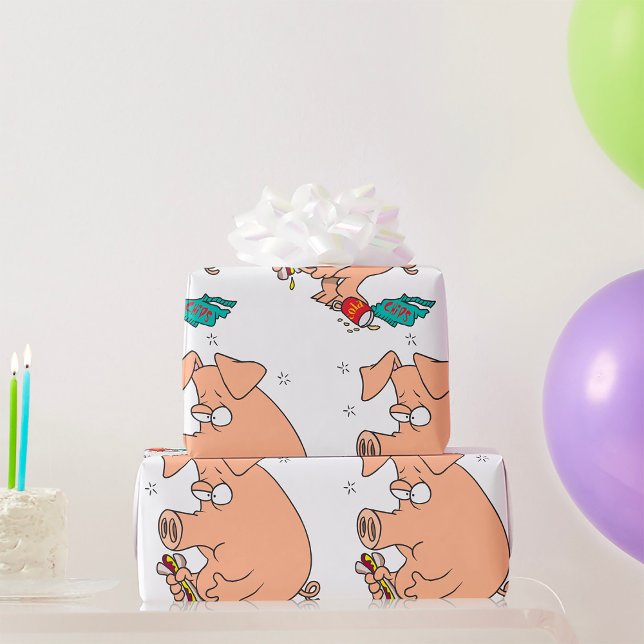 Chubby Pig Snack Lover Wrapping Paper (Creator Uploaded)