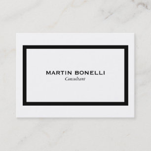 Chubby Plain Black White Border Business Card