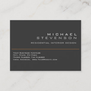 Chubby Plain Grey Black Designer Business Card