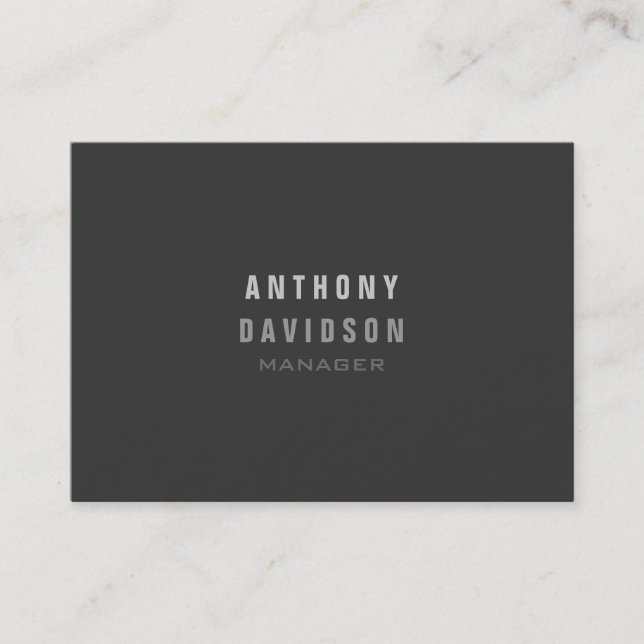 Chubby Professional Grey Manager Business Card (Front)
