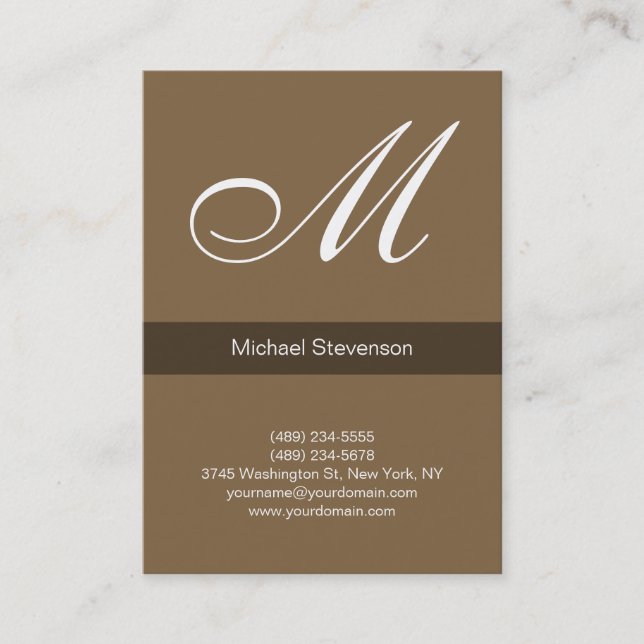 Chubby professional raw umber brown business card (Front)