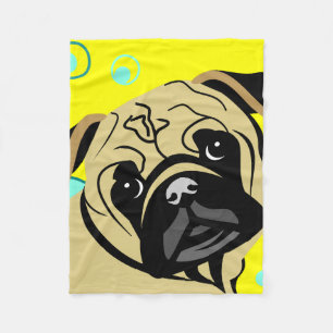 Chubby Pug Face Blankets