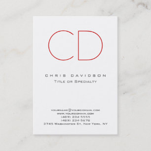 Chubby Red Black White Contemporary Business Card