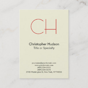 Chubby Rouge tendance Monogramme moderne Carte de 