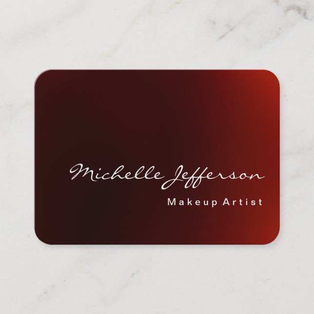 Chubby Rounded Corner Dark Red Business Card (Front)