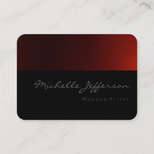 Chubby Rounded Corner Script Red Business Card