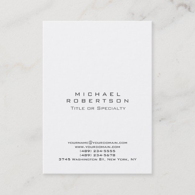Chubby Simple Clean Elegant Modern Business Card (Front)