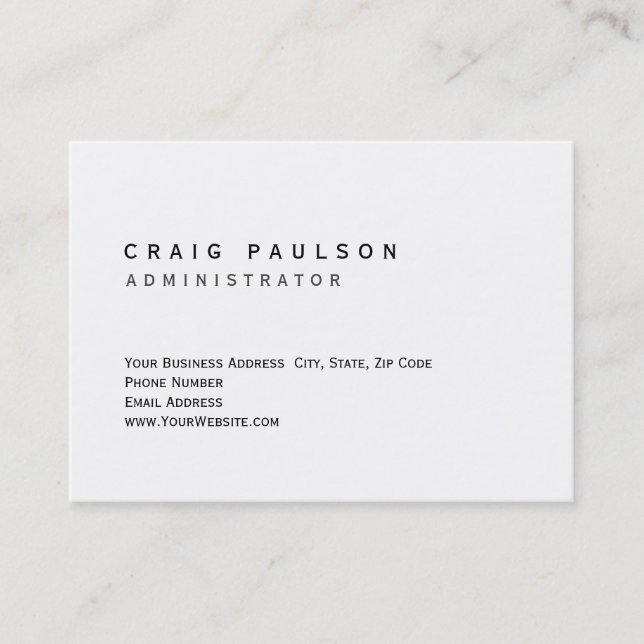 Chubby Simple Design Blanc Carte de visite tendanc (Devant)