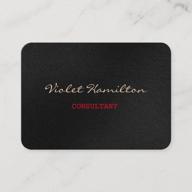 Chubby Stylish Script Trendy Professional Grey Red Business Card (Front)