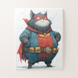 Chubby Superhero Cat Jigsaw Puzzle