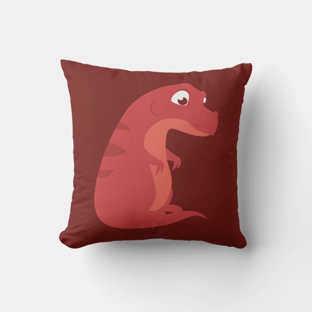 Chubby T-Rex Throw Pillow (Front)