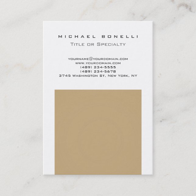 Chubby tendance Beige Blanc Chic Carte de visite (Devant)