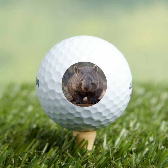 Chubby The Australian Wombat,  Golf Balls (Insitu Tee)