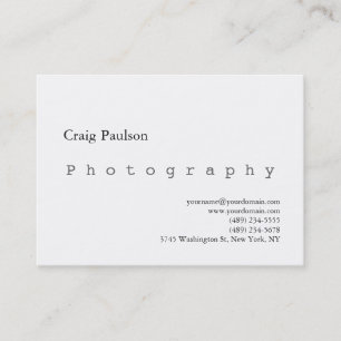 Chubby Trendy Photography White Business Card
