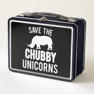 Chubby Unicorn  Funny Sarcasm Awareness Rhinos Metal Lunch Box
