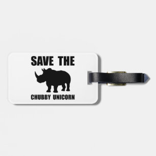 Chubby Unicorn Rhino Luggage Tag