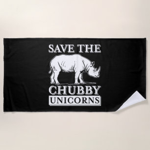 Chubby Unicorns Beach Towel