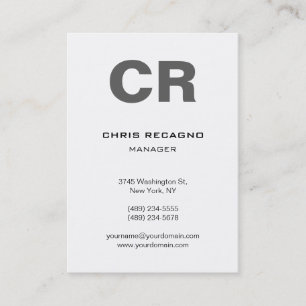 Chubby Vertical Grey White Business Card