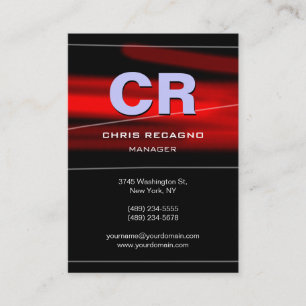 Chubby Vertical Red Black Pattern Business Card
