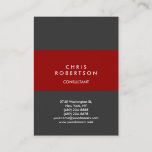 Chubby Vertical Red Grey Personal Business Card
